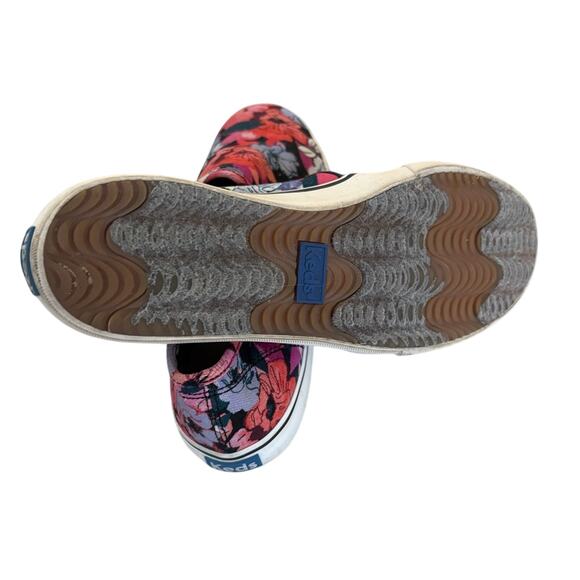 Keds Black and Pink Floral Slip-On Shoes Size 7 - Picture 4 of 4